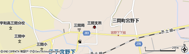 宇和島市三間支所周辺の地図