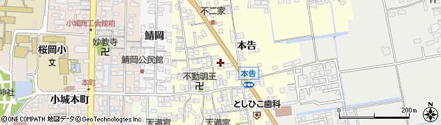 佐賀県小城市本告894周辺の地図