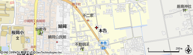 佐賀県小城市本告806周辺の地図