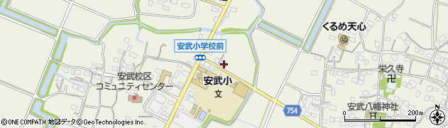福岡県久留米市安武町周辺の地図