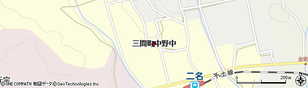愛媛県宇和島市三間町中野中周辺の地図