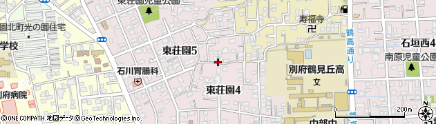 大分県別府市東荘園周辺の地図