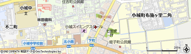 佐賀県小城市下町周辺の地図