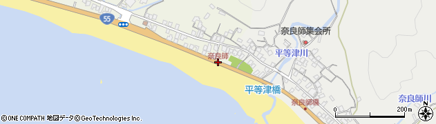 奈良師周辺の地図