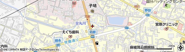 筑後信用金庫一丁田支店周辺の地図