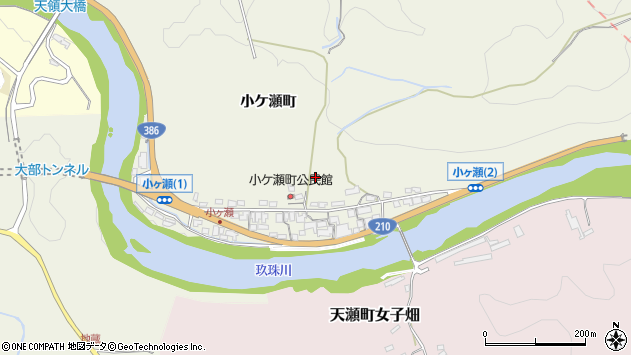 〒877-0032 大分県日田市小ケ瀬町の地図