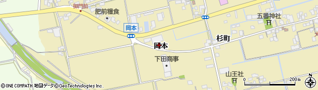 佐賀県小城市岡本周辺の地図