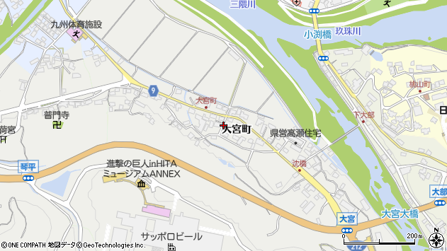 〒877-0055 大分県日田市大宮町の地図