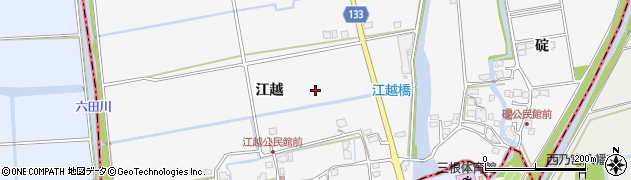佐賀県三養基郡上峰町江越周辺の地図