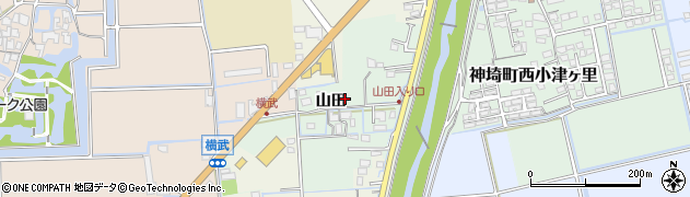 佐賀県神埼市山田周辺の地図