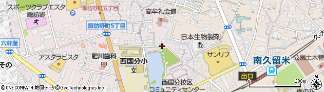 福岡県久留米市諏訪野町2035周辺の地図