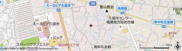 福岡県久留米市諏訪野町周辺の地図