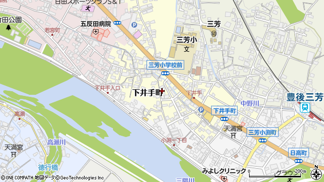 〒877-0038 大分県日田市下井手町の地図