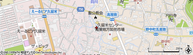 福岡県久留米市諏訪野町2121周辺の地図