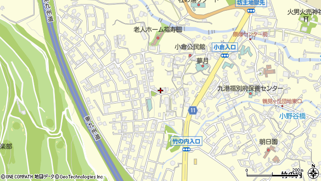 〒874-0842 大分県別府市小倉の地図