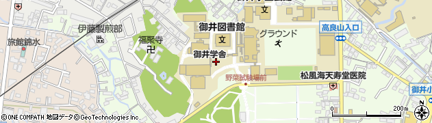 久留米大学　御井学舎事務部学生課周辺の地図