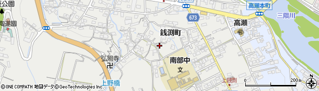 大分県日田市銭渕町周辺の地図