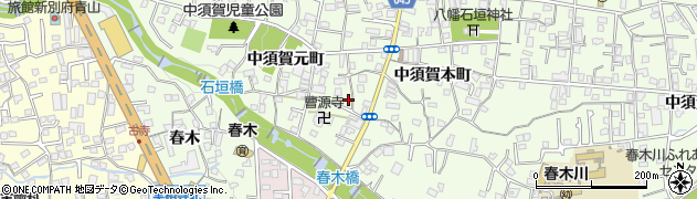 大分県別府市北石垣1368周辺の地図