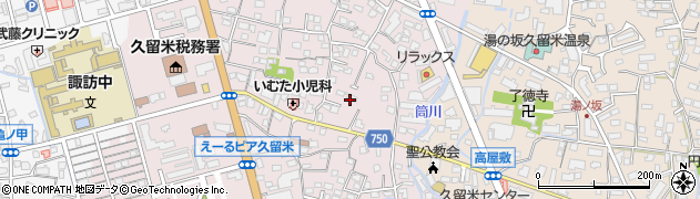 福岡県久留米市諏訪野町2272周辺の地図