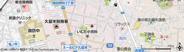 福岡県久留米市諏訪野町2253周辺の地図
