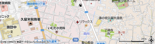 福岡県久留米市諏訪野町2171周辺の地図