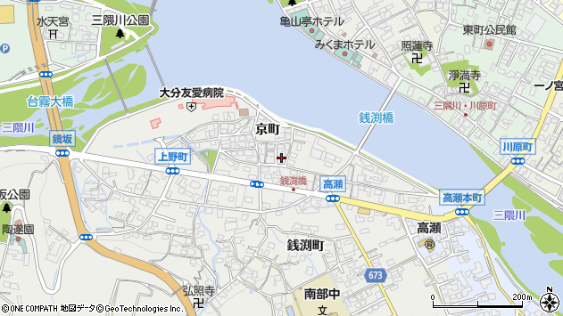 〒877-0051 大分県日田市京町の地図
