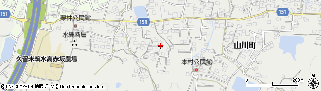 福岡県久留米市山川町286周辺の地図