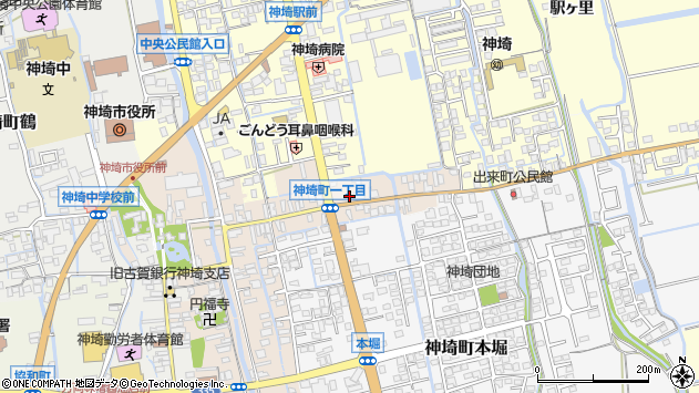 〒842-0001 佐賀県神埼市神埼町神埼の地図