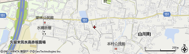 福岡県久留米市山川町414周辺の地図