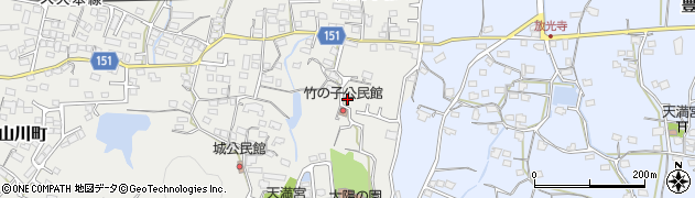 福岡県久留米市山川町1110周辺の地図