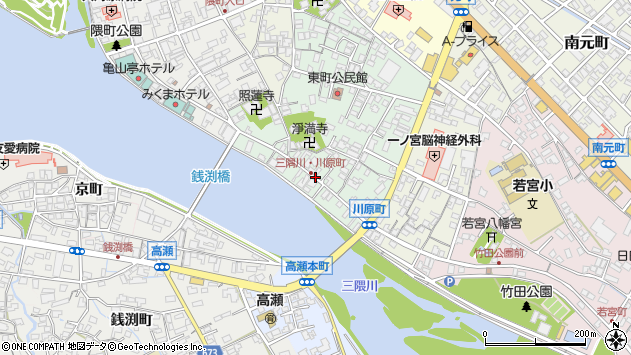 〒877-0043 大分県日田市川原町の地図