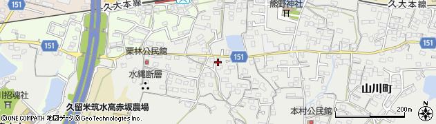 福岡県久留米市山川町270周辺の地図