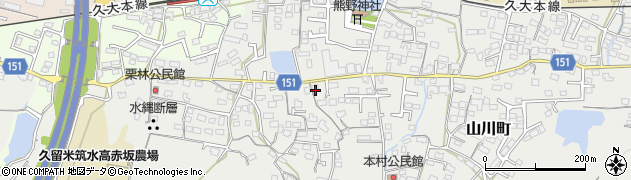 福岡県久留米市山川町413周辺の地図