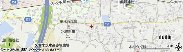 福岡県久留米市山川町143周辺の地図