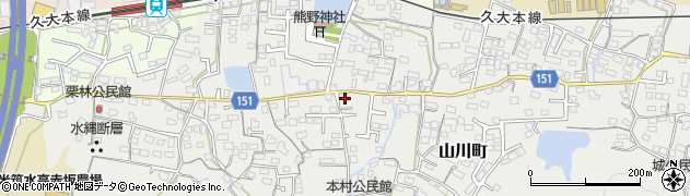 福岡県久留米市山川町384周辺の地図