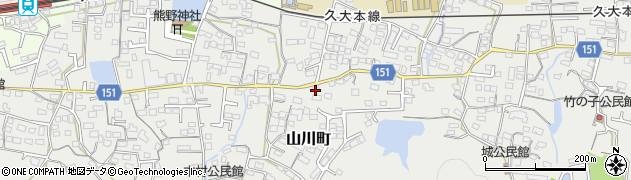 福岡県久留米市山川町708周辺の地図