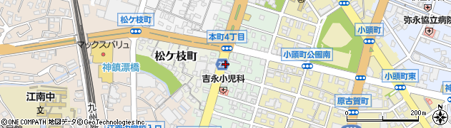 福岡県久留米市本町周辺の地図