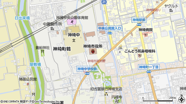 〒842-0000 佐賀県神埼市（以下に掲載がない場合）の地図