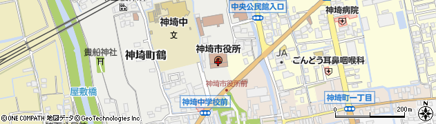 佐賀県神埼市周辺の地図
