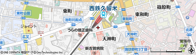 西鉄久留米駅高架下自転車駐車場周辺の地図