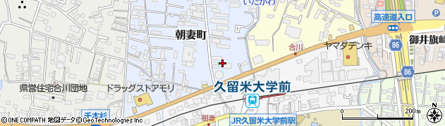 福岡県久留米市朝妻町6周辺の地図