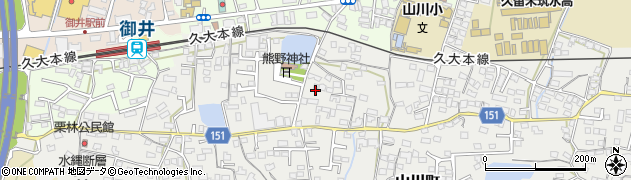 福岡県久留米市山川町349周辺の地図