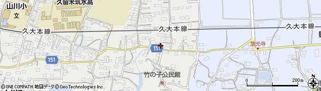 福岡県久留米市山川町1217周辺の地図