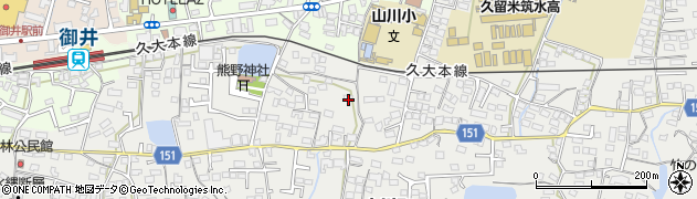 福岡県久留米市山川町1277周辺の地図