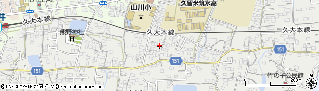 福岡県久留米市山川町1256周辺の地図