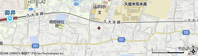 福岡県久留米市山川町1264周辺の地図