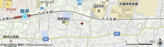 福岡県久留米市山川町1290周辺の地図