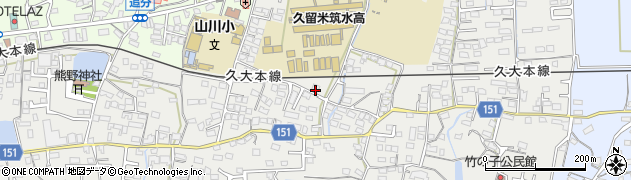 福岡県久留米市山川町1431周辺の地図