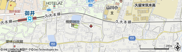 福岡県久留米市山川町1303周辺の地図