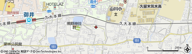 福岡県久留米市山川町1291周辺の地図